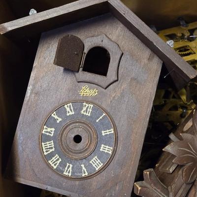 Box of 12 Clock Works & 2 Cases for Cuckoo Clocks