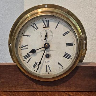 1930s Heavy Brass Ship's Clock