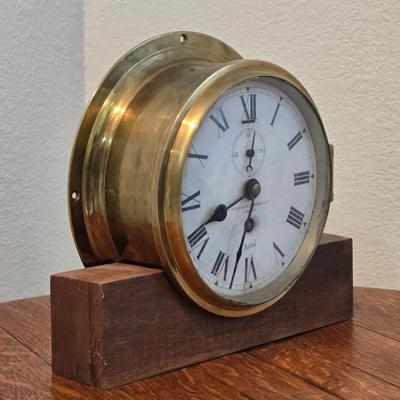 1930s Heavy Brass Ship's Clock