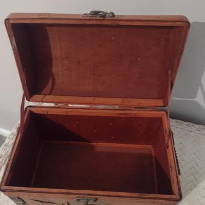 Wood and Metal Storage/Trinket Box- Approx 12 3/4