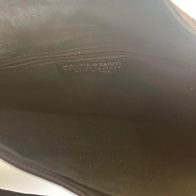 Maurizio Taiuti black leather crecent shoulder bag