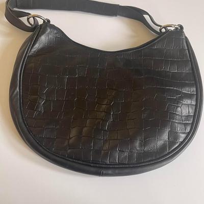 Maurizio Taiuti black leather crecent shoulder bag