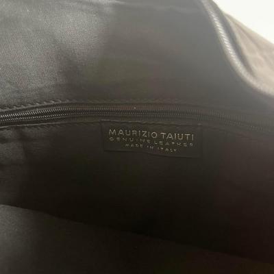Maurizio Taiuti black leather crecent shoulder bag