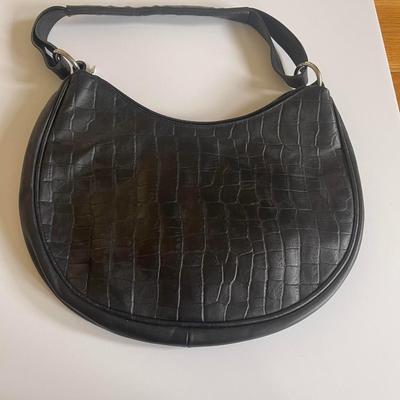 Maurizio Taiuti black leather crecent shoulder bag