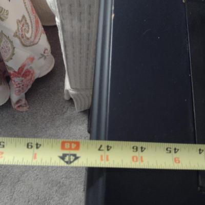 Wood Frame Sofa Table with Glass Top Insert- Approx 47 1/2" Long, 14" Deep, 27 3/4" Tall