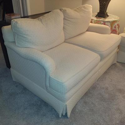 Drexel Upholstered White Two Cushioned Love Seat