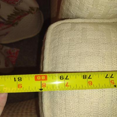 Drexel Three Cushioned White Sleeper Sofa- Approx 80" Long