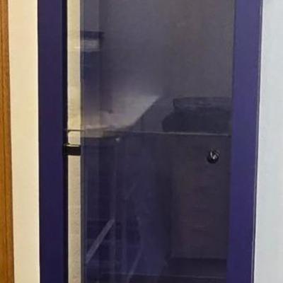 Purple Metal & Glass Curio Cabinet