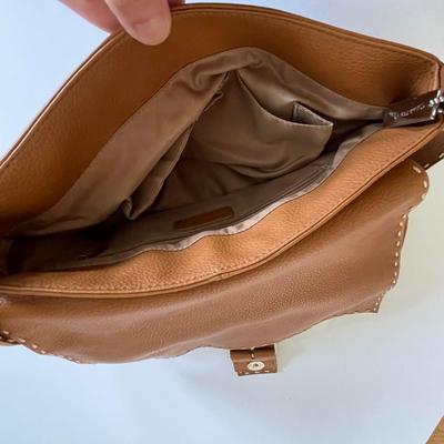 Charter Club light brown leather shoulder back