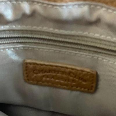 Charter Club light brown leather shoulder back