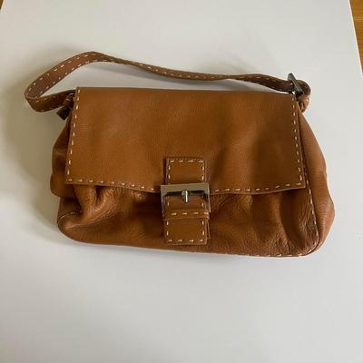 Charter Club light brown leather shoulder back