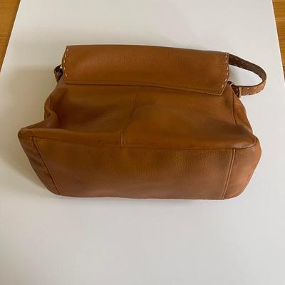 Charter Club light brown leather shoulder back