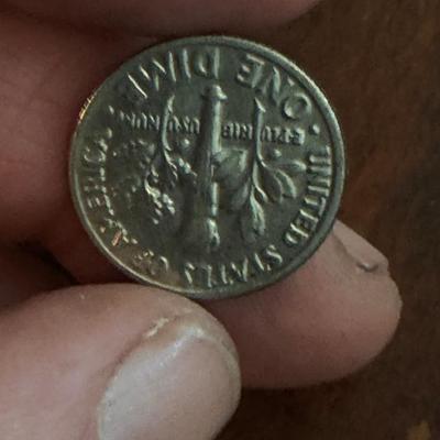 Penny reverse struck on a dime reverse rare