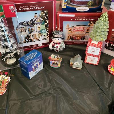 CHRISTMAS VILLAGE BUILDINGS AND ACCESSORIES