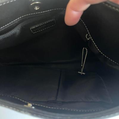 Charter Club black leather shoulder bag