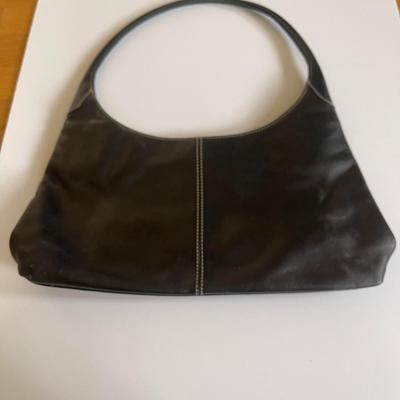Charter Club black leather shoulder bag