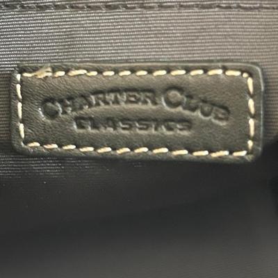Charter Club black leather shoulder bag