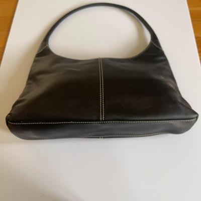 Charter Club black leather shoulder bag