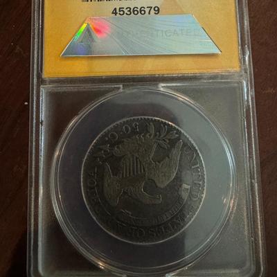 1824 50c cleaned VF 25 ANACS