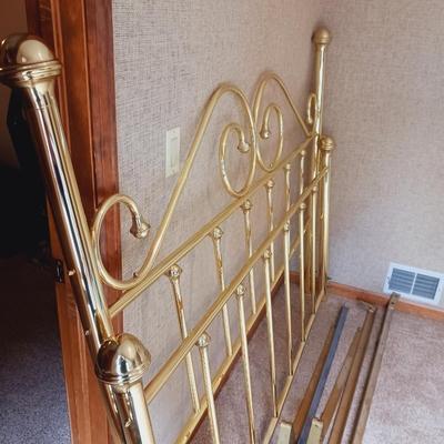 COMPLETE BRASS BED FRAME 72"W X 56"H