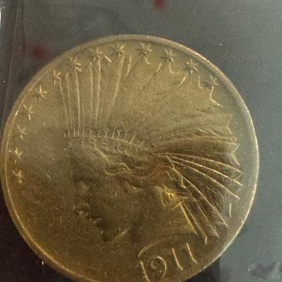 1911 Indian head single eagle 10 Dollar gold coin