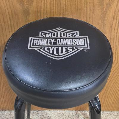 Harley Davidson Leather Padded Stool