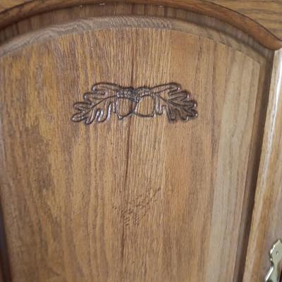 SOLID WOOD BEDROOM ARMOIRE AND MATCHING NIGHT STAND