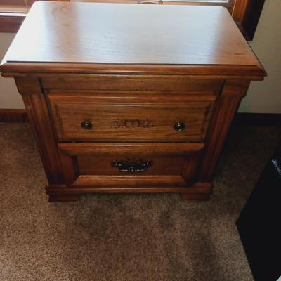 SOLID WOOD BEDROOM ARMOIRE AND MATCHING NIGHT STAND