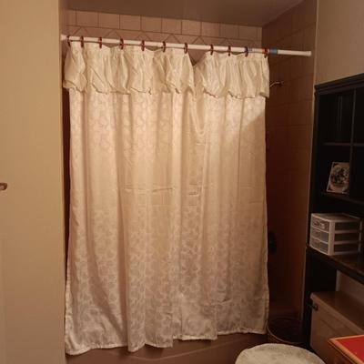 OVER THE TOILET SHELF, BATHROOM ITEMS AND ALASKA ART