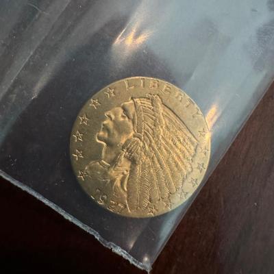 U S A $2 1/2 1925 gold Indian head coin
