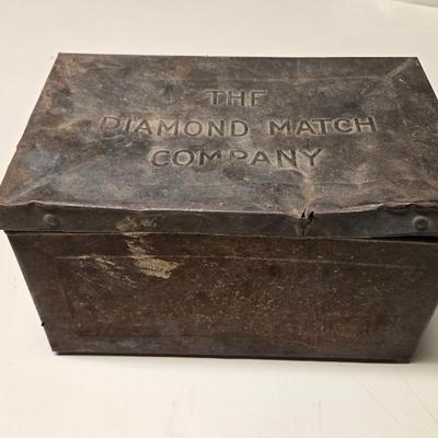 Vintage Metal Diamond Match Box