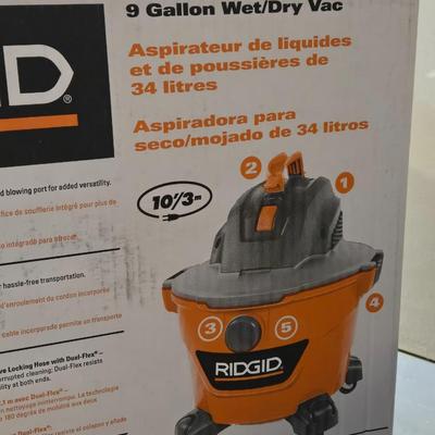 New in the Box RIGID 9 Gallon Wet Dry Vac