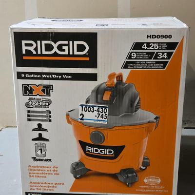 New in the Box RIGID 9 Gallon Wet Dry Vac