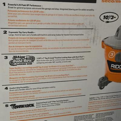 New in the Box RIGID 9 Gallon Wet Dry Vac