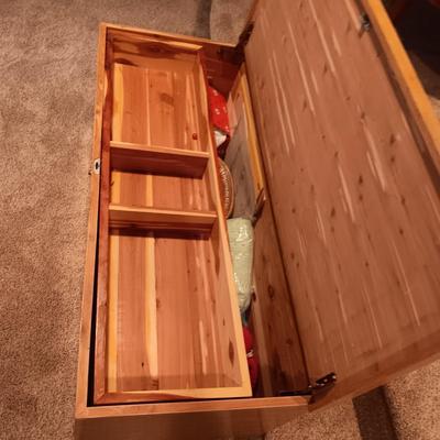 CEDAR HOPE CHEST WITH A SHELF