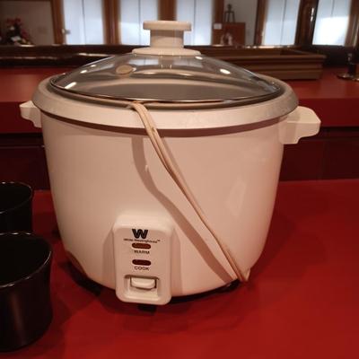 PARTIAL SET OF FRANCISCAN DINNERWARE, CROCK POT AND COOK BOOKS
