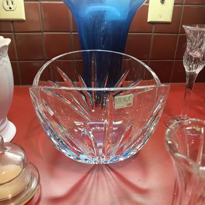 MIKASA & PRINCESS HOUSE CRYSTAL BOWLS, VASES & CANDLE HOLDERS