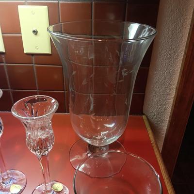 MIKASA & PRINCESS HOUSE CRYSTAL BOWLS, VASES & CANDLE HOLDERS