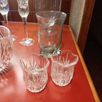 MIKASA & PRINCESS HOUSE CRYSTAL BOWLS, VASES & CANDLE HOLDERS