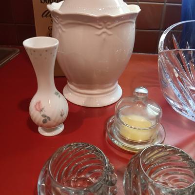 MIKASA & PRINCESS HOUSE CRYSTAL BOWLS, VASES & CANDLE HOLDERS