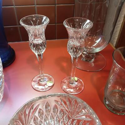 MIKASA & PRINCESS HOUSE CRYSTAL BOWLS, VASES & CANDLE HOLDERS