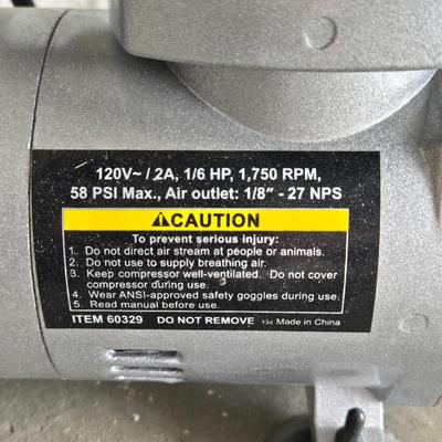 Central Pneumatic Oilless Airbrush Compressor