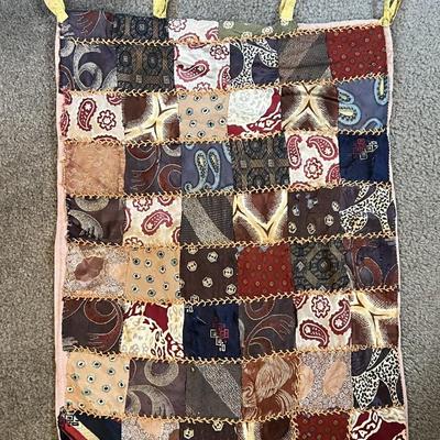 Vintage/Antique Hand Made Embroidered Quilt Stitch Hanging Decor 16.5" x 24" as Pictured.