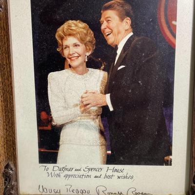 Nancy & Ronald Reagan Signed Photograph Framed 8" x 10" as Pictured.