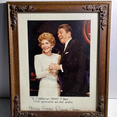 Nancy & Ronald Reagan Signed Photograph Framed 8" x 10" as Pictured.