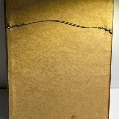 Vintage/Antique Encased Metal Copper Early American Plaque on a 9" x 11" Frame as Pic'd.