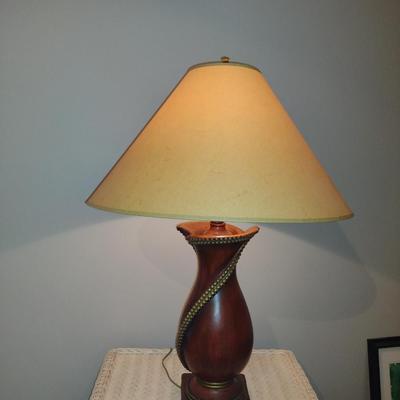 Table Top 3-Way Lamp with Composite Swirl Design Base- Approx 35" Tall