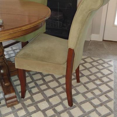 Solid Wood Dining Table with Four Upholstered Chairs