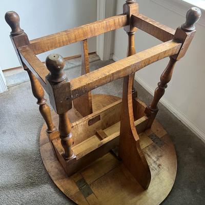 Antique Hand Made Drop Leaf Oval Table as Pictured.