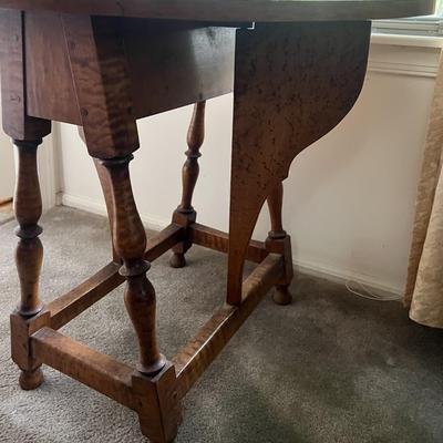 Antique Hand Made Drop Leaf Oval Table as Pictured.